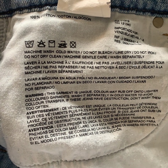 GARAGE Light Blue Wash High Waisted Distressed Festival Short Jeans Size 11 - Picture 7 of 11